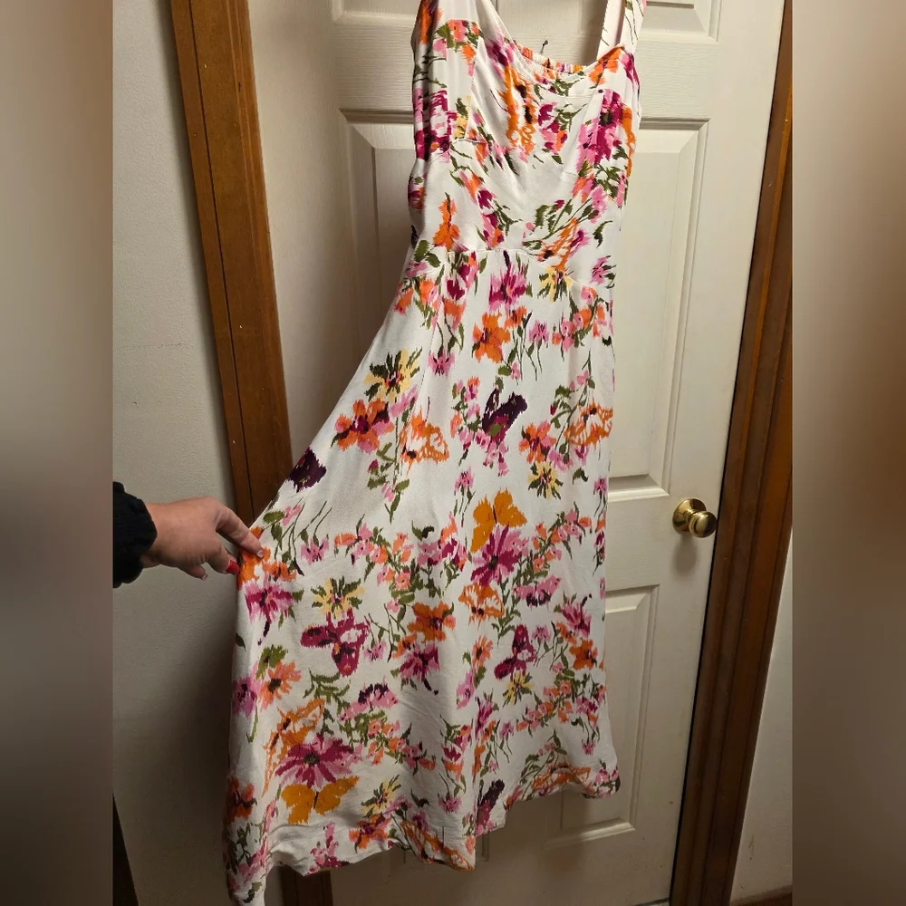 Anthropologie Maeve The Jocelyn Sleeveless Slip Midi Dress In Pink New W/O Tags - Picture 8 of 12